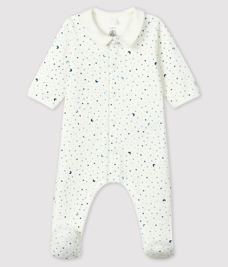 Baby Boys' Starry Night Tube Knit Sleepsuit MARSHMALLOW white/MULTICO white