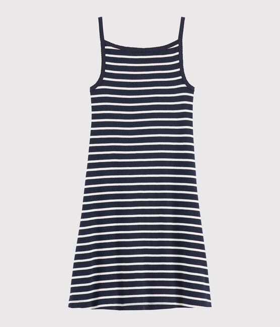 Women's striped babydoll nightdress SMOKING blue/MARSHMALLOW white