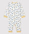 Babies' Footless Panther Patterned Cotton Sleepsuit MARSHMALLOW white/MULTICO white