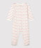 Babies' Footless Cotton Sleepsuit with Petit Bateau Je t'aime MARSHMALLOW white/TERKUIT red