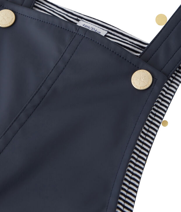Baby's waxed waterproof jumpsuit Petit bateau x Marie-Agn&egrave;s Gillot blue