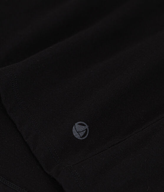 Women's Straight Round-Neck Cotton T-Shirt BLACK black