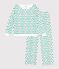 Women's fir tree print cotton pyjamas white/multicolor