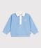 Babies' cotton sweatshirt embroidered with a seagull and a motif at the back FLO blue
