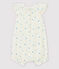 Babies' Cotton and Linen Blend Playsuit with Little Flowers MARSHMALLOW white/MULTICO white