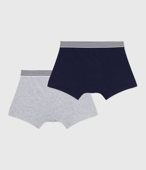 Pack of plain cotton and elastane boxers for children multicolor
