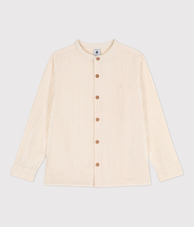 Boys' Cotton Gauze Shirt Ecru
