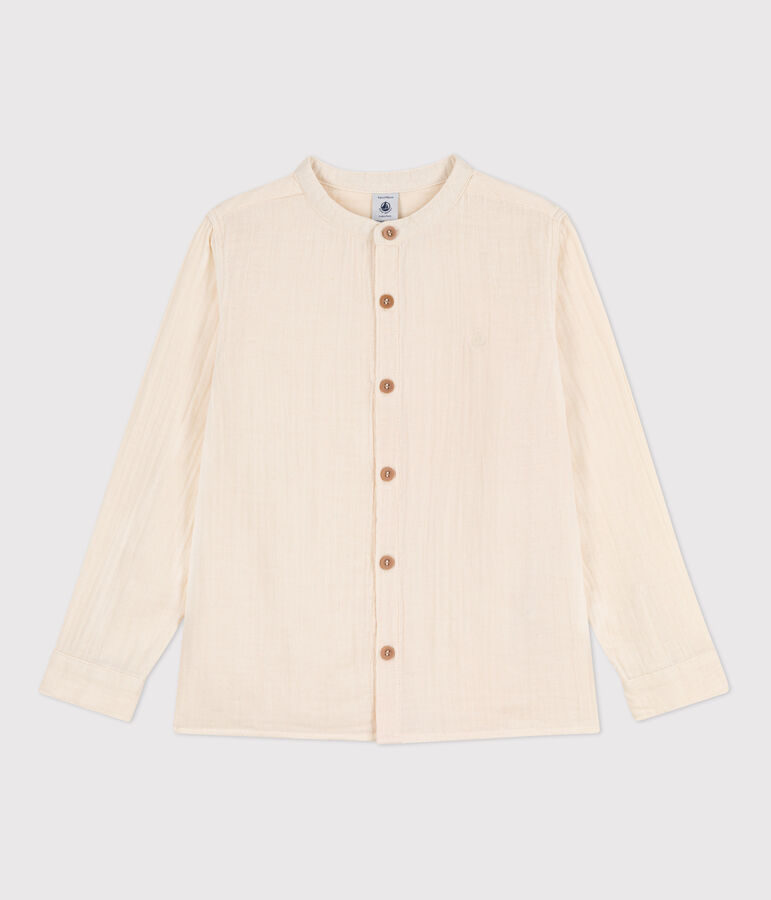 Boys' Cotton Gauze Shirt Ecru
