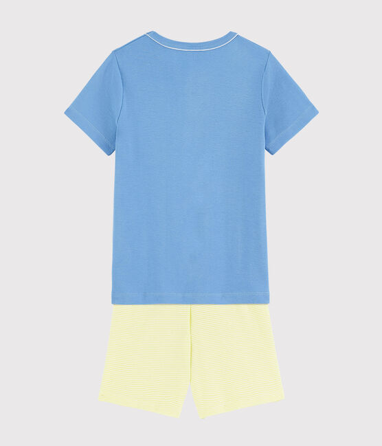 Boys' Lemon Cotton Short Pyjamas EDNA blue/MULTICO ecru