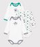 Lot de bodies manches longues en coton imprim&eacute; multicolor