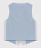 Boys' Seersucker Waistcoat GRIS grey/MARSHMALLOW white
