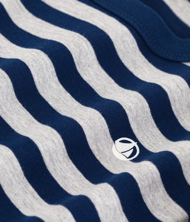 Boys' Long-Sleeved Cotton T-Shirt blue/grey