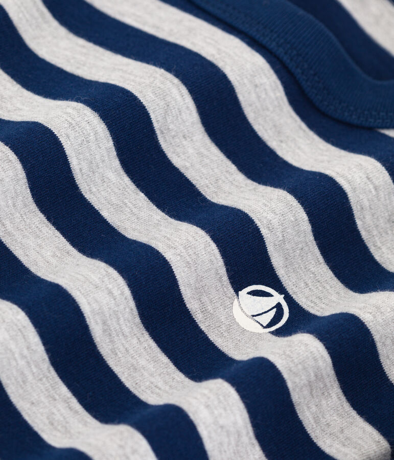 Boys' Long-Sleeved Cotton T-Shirt blue/grey