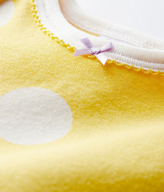 Baby Ribbed Buttonless Sleepsuit BLE yellow/ECUME white