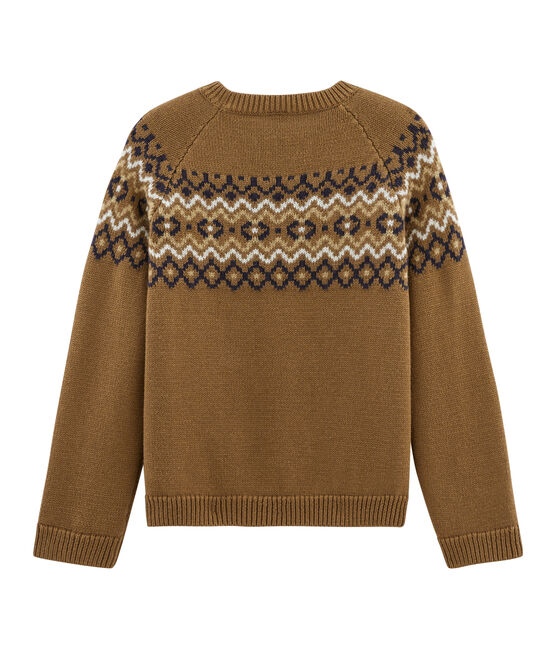 Girls' Pullover BRINDILLE brown/MULTICO white
