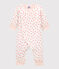 Babies' Footless Padded Cotton Jumpsuit MARSHMALLOW white/PETAL pink