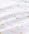 Baby girl's striped double knit sleepsuit ECUME white/ROSE pink/OR
