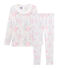 Girls' Snugfit Ribbed Pyjamas MARSHMALLOW white/MULTICO white