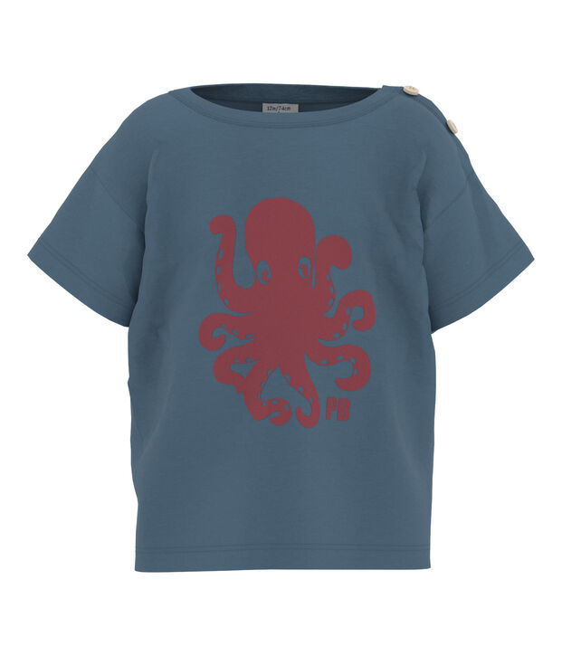 Babies' Short-Sleeved Jersey T-Shirt With Motif blue