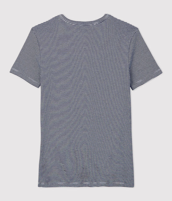 Women's Iconic Organic Cotton V-Neck T-Shirt SMOKING blue/MARSHMALLOW white