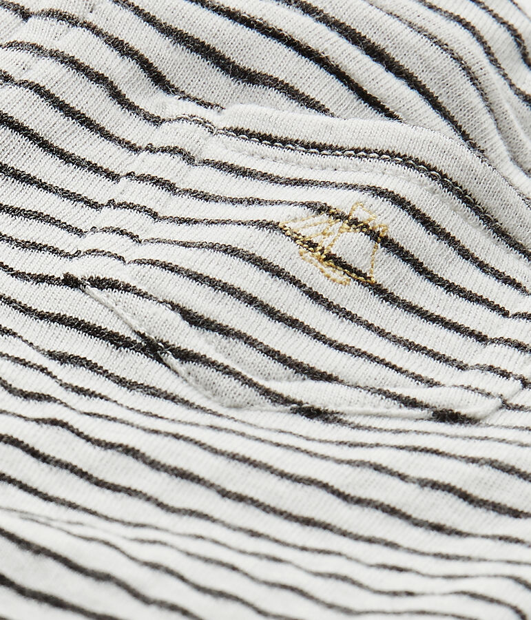 Baby boy's striped pants white/grey