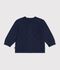 Babies' plain wool and cotton knit cardigan SOIR