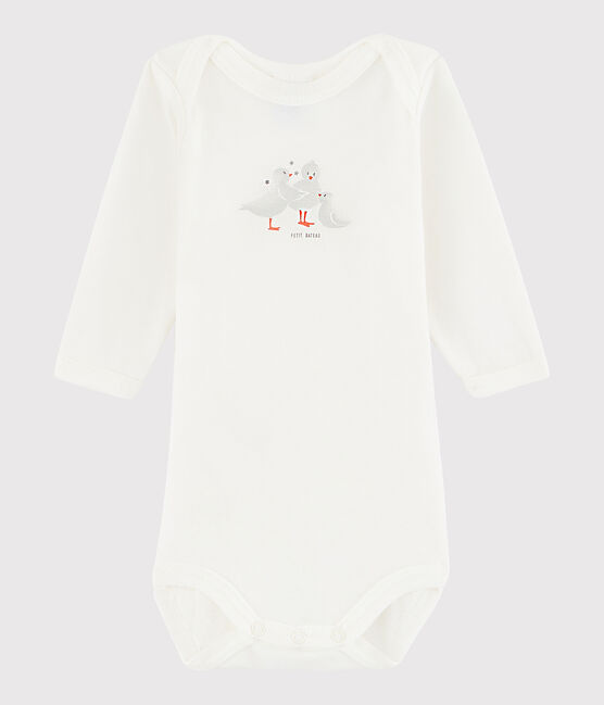 Baby Girls' Long-Sleeved Bodysuit MARSHMALLOW white