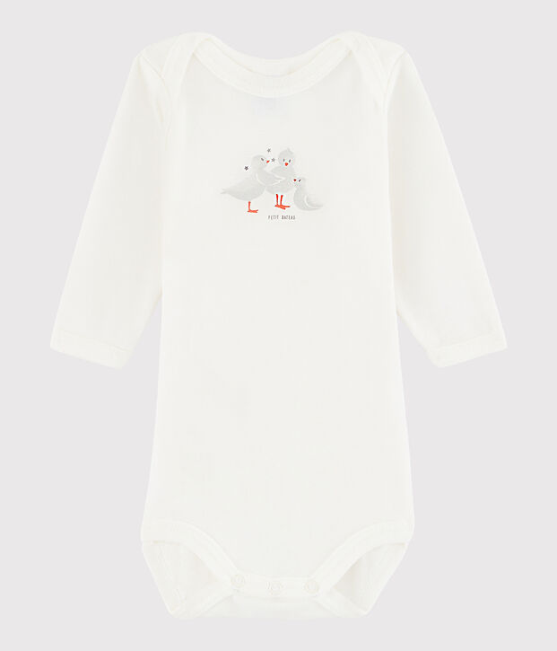 Baby Girls' Long-Sleeved Bodysuit white