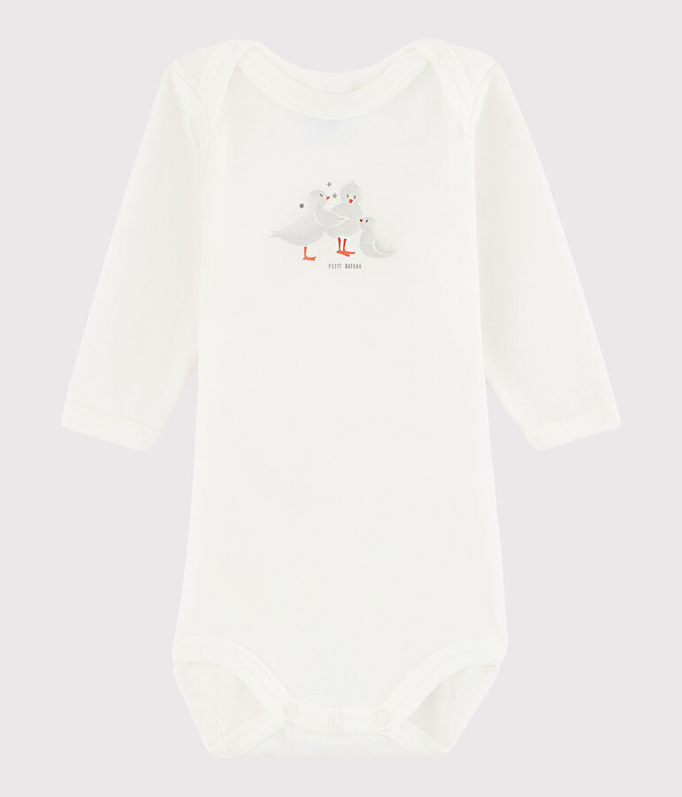 Baby Girls' Long-Sleeved Bodysuit MARSHMALLOW white