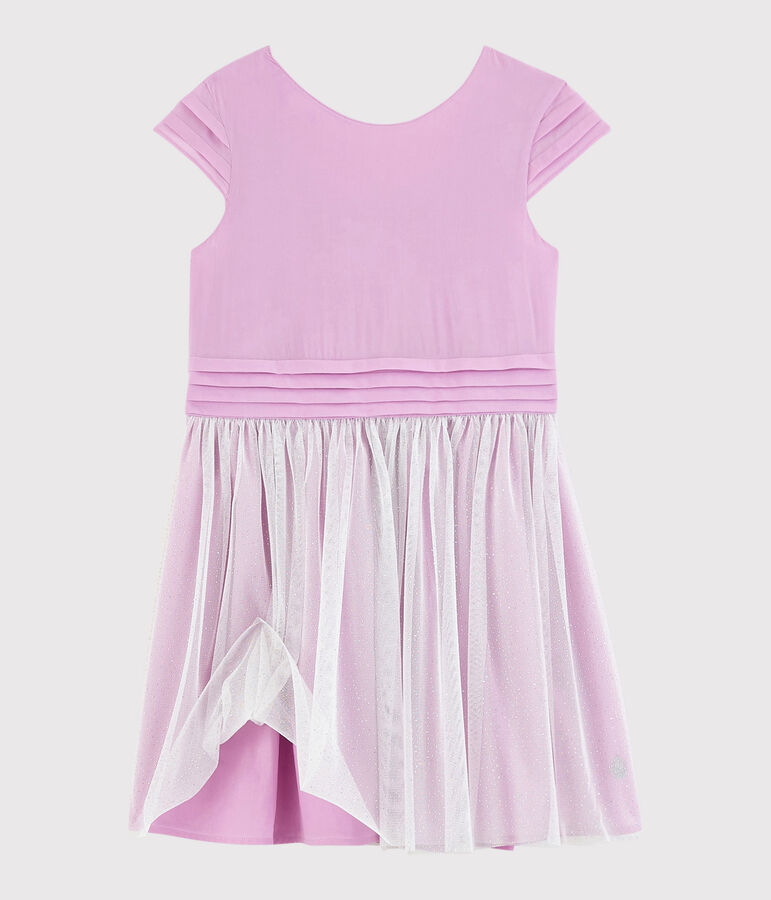 Girls' Cr&ecirc;pe and Tulle Formal Dress pink