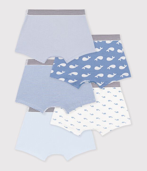Pack of children's whale print cotton boxers multicolor