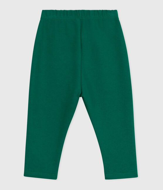 Babies' plain cotton trousers EVERGREEN green