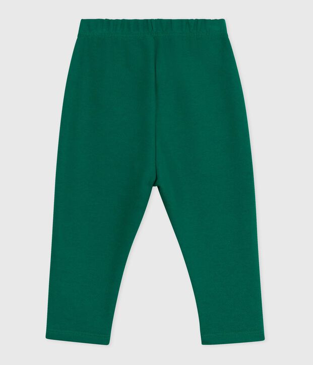 Babies' plain cotton trousers green