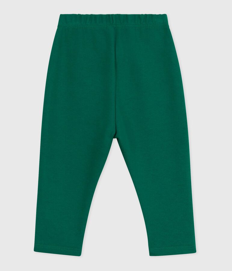 Babies' plain cotton trousers green