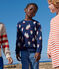 Children's printed cotton sweatshirt MEDIEVAL blue/MULTICO white
