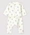 Babies' White Rabbit Patterned Organic Cotton Knit Clothing - 2-Pack MARSHMALLOW white/GRIS grey