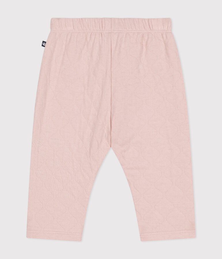 Babies' quilted tube knit trousers SALINE pink