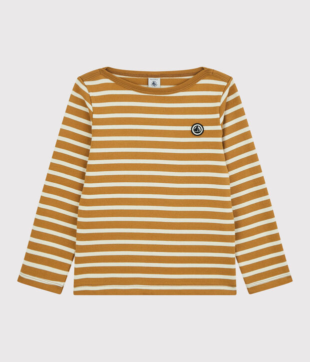 Unisex Children's Striped Cotton Top yellow/ecru