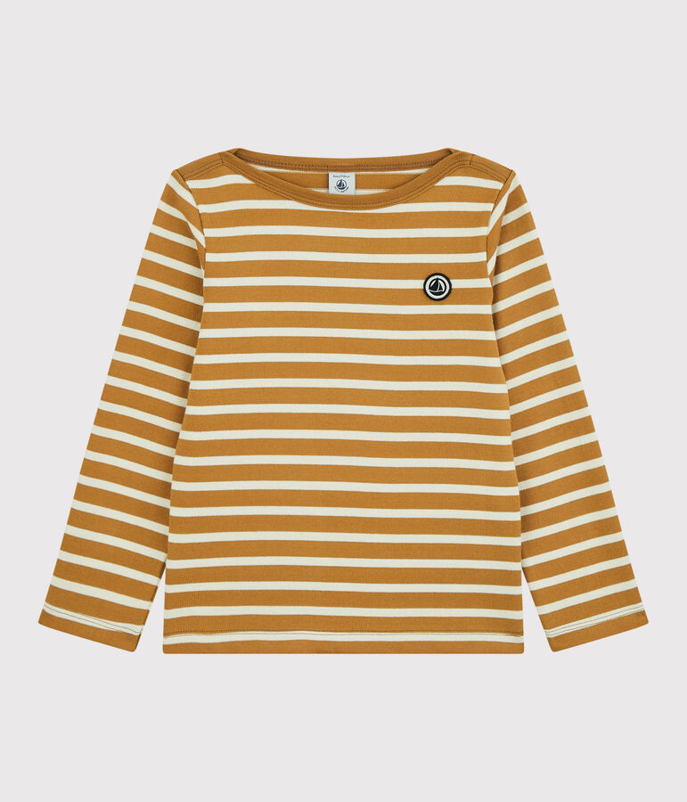 Unisex Children's Striped Cotton Top yellow/ecru
