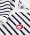 Babies' stripy printed cotton footless pyjama suit MILK blue/SOIR