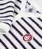 Babies' stripy printed cotton footless pyjama suit blue/blue