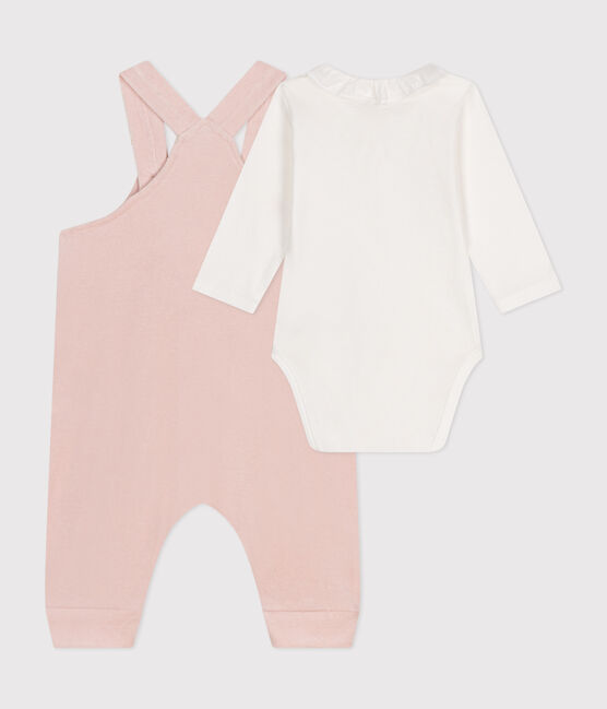 Babies' Velour Dungaree Outfit SALINE pink