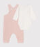 Babies' Velour Dungaree Outfit SALINE pink
