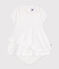 Babies' cotton pique dress and bloomers ECUME white