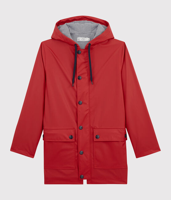 Iconic Recycled Fabric and Organic Cotton Raincoat TERKUIT red