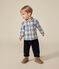 Babies' flannel shirt BEACH blue/AVALANCHE