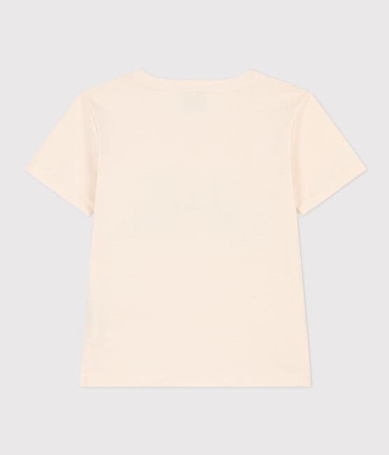 Boys' short-sleeved cotton T-shirt AVALANCHE Ecru