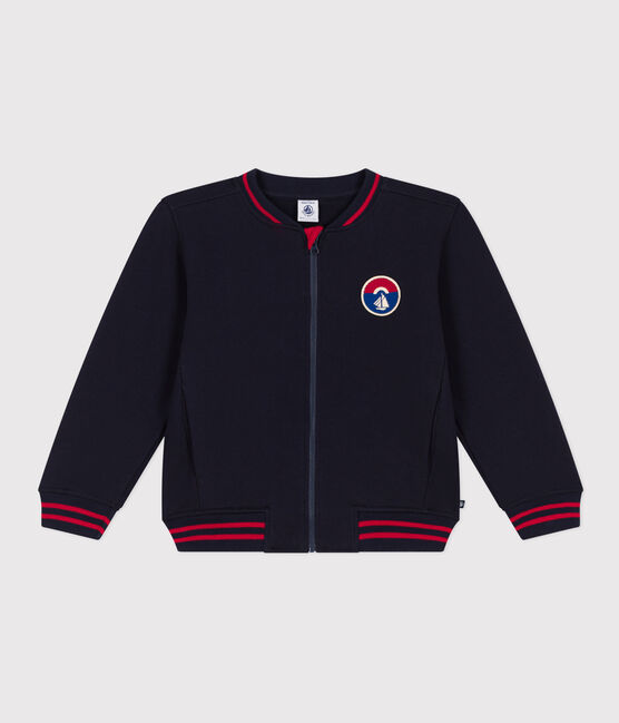 Boys' Thick Jersey Baseball Jacket SMOKING blue