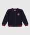 Boys' Thick Jersey Baseball Jacket SMOKING blue