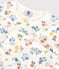 Girls' Floral Cotton Pyjamas MARSHMALLOW white/MULTICO white